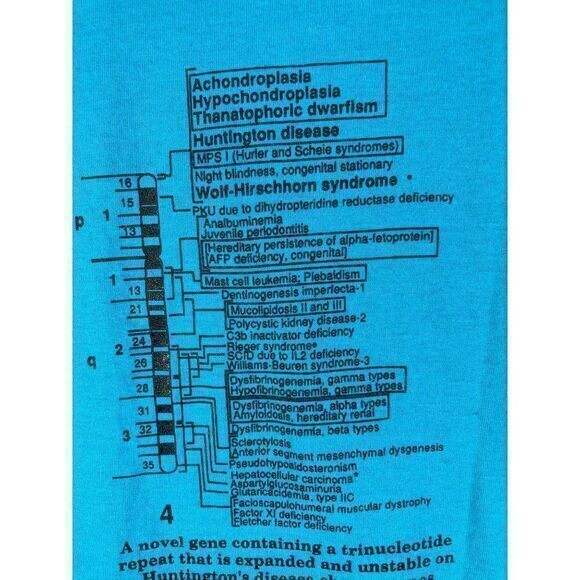 Vintage Huntington's Disease Cure Shirt Adult Large Unisex 1995 Research Blue - Picture 10 of 12